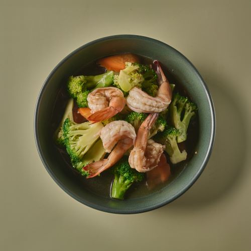 Stir Fried Broccoli With Prawns